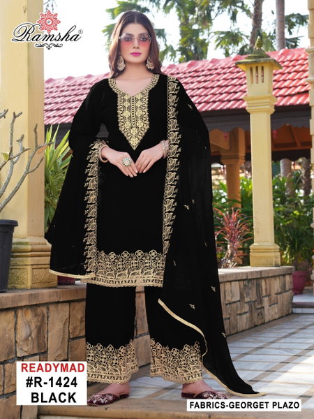 Ramsha R 1424 Nx Georgette Pakistani Readymade Suits Wholesale Online
